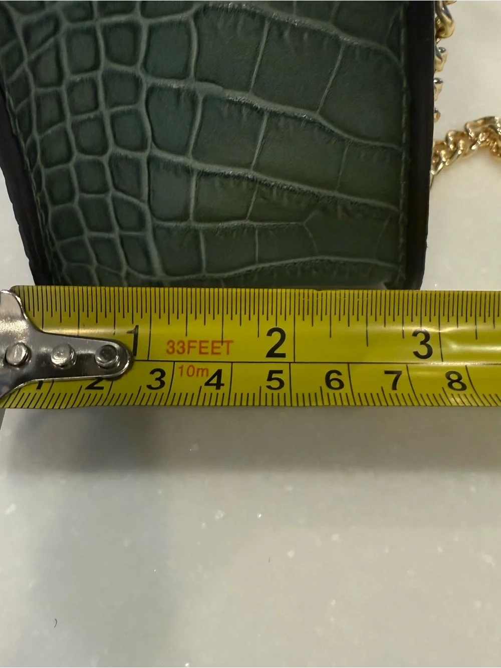 Borse In Pelle Italy Women’s Croc Leather Sage Green Handbag Crossbody NEW